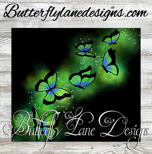 Butterfly Glow green :: Tumbler wrap