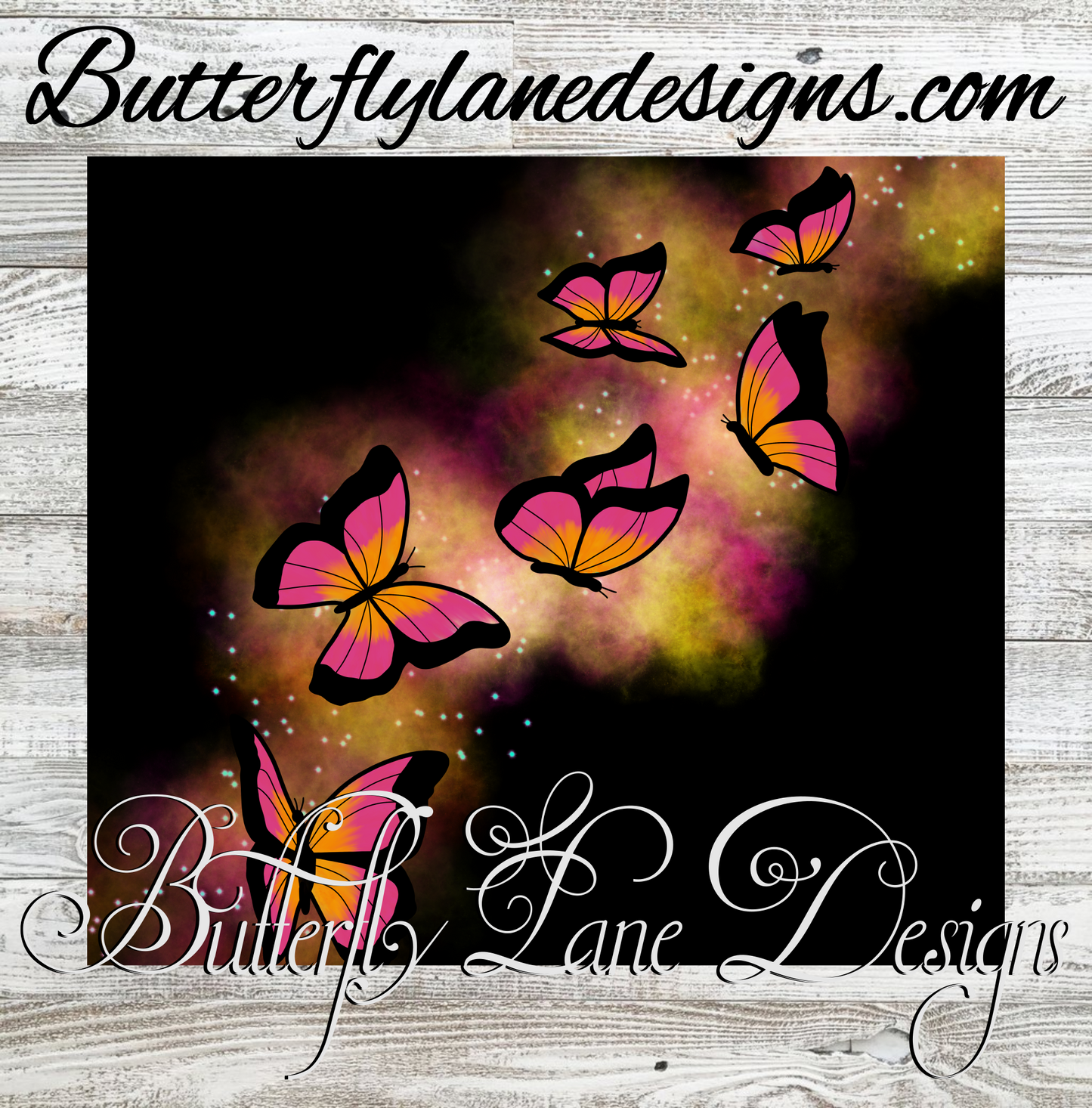 Butterfly Glow  pink & yellow :: Tumbler wrap