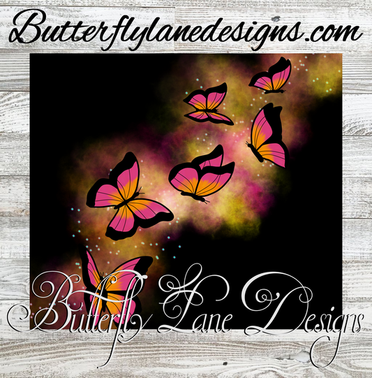 Butterfly Glow  pink & yellow :: Tumbler wrap