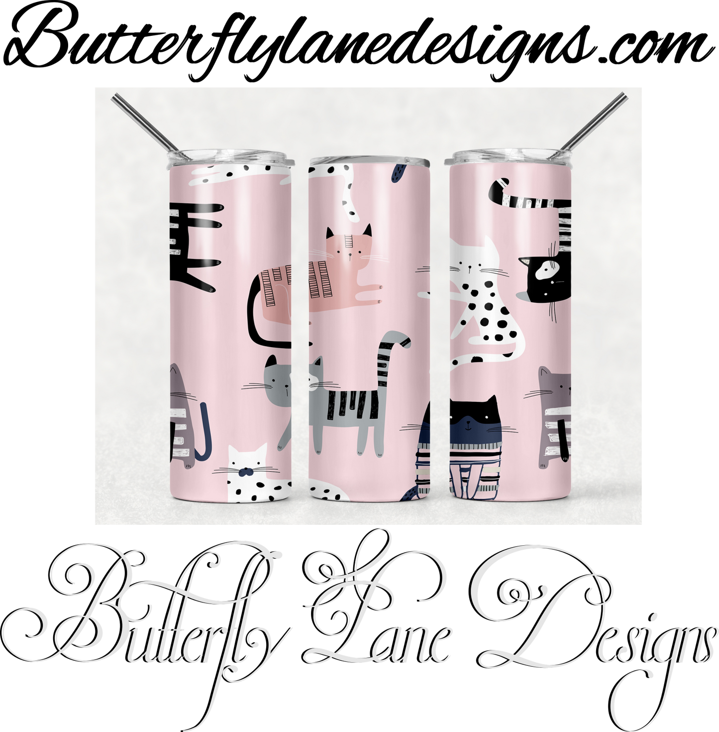 Cats with a pink base 14  :: White Cast Tumbler wrap