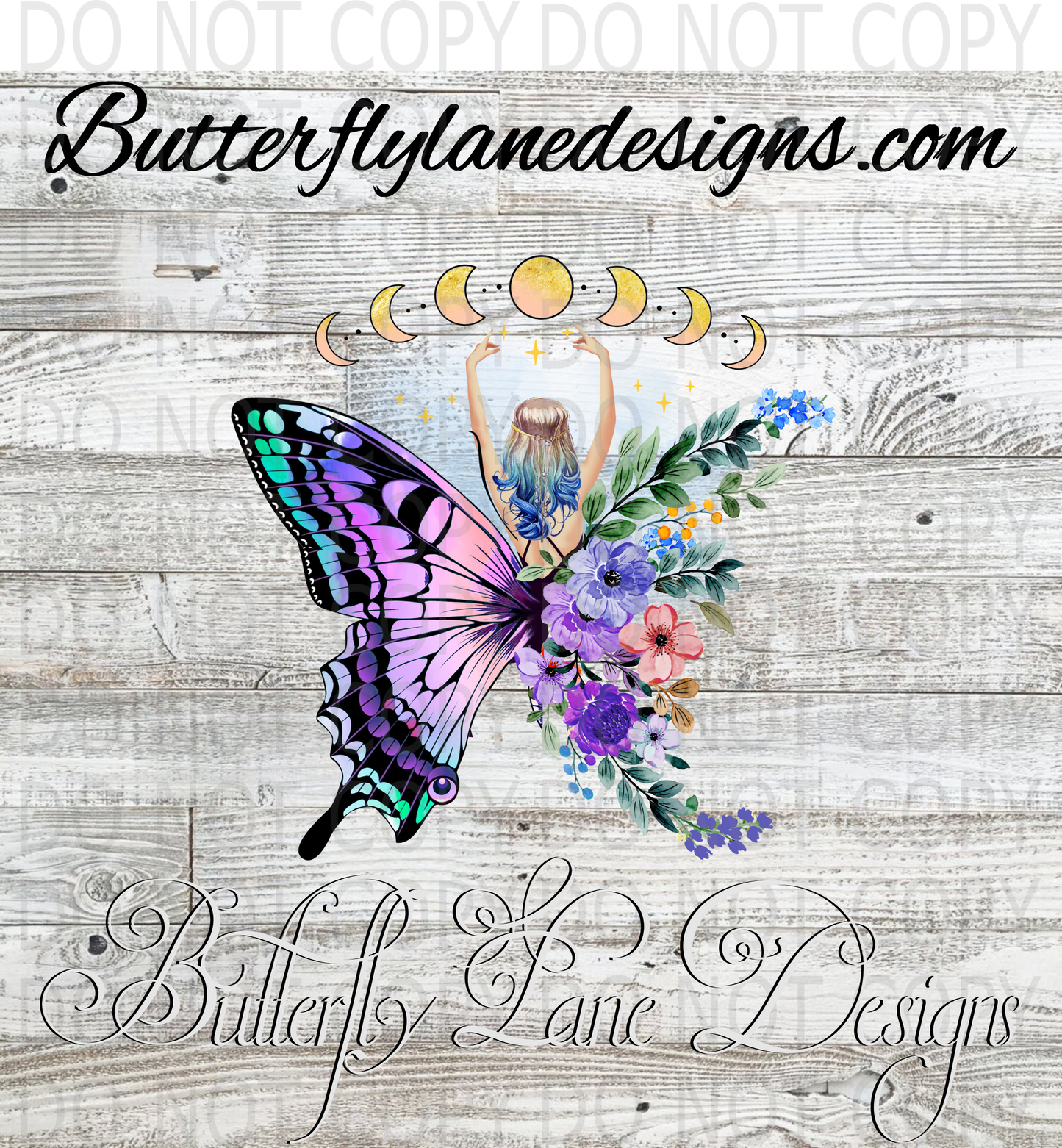 Celestial floral butterfly women :: Clear Decal :: VC Decal