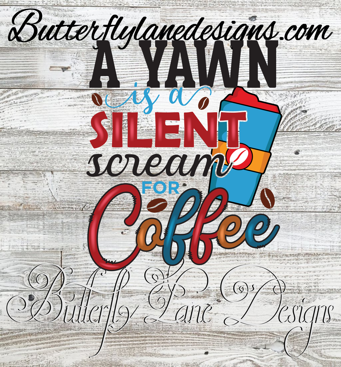 Yawn-Silent scream for coffee :: Clear Cast Decal