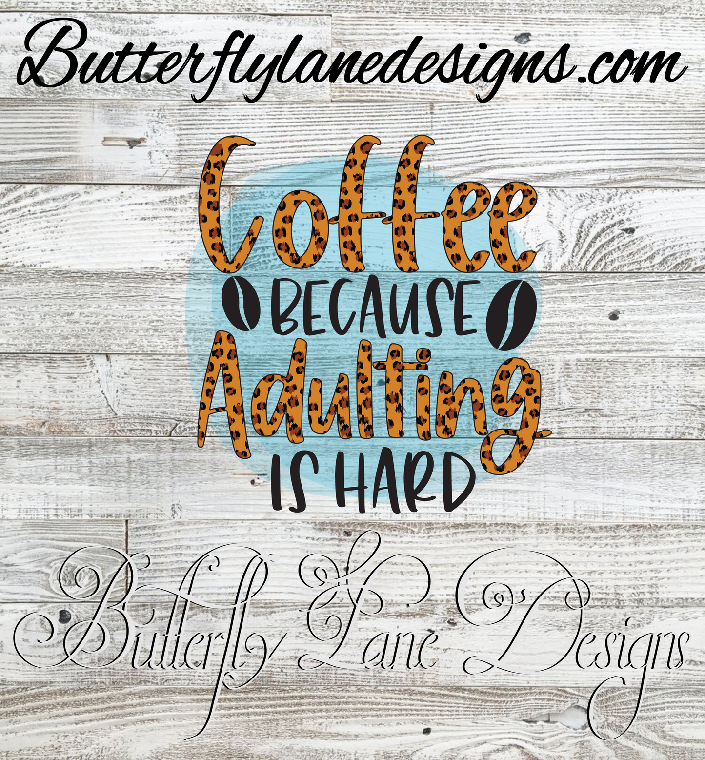 Coffee-Because adulting is hard  :: Clear Cast Decal