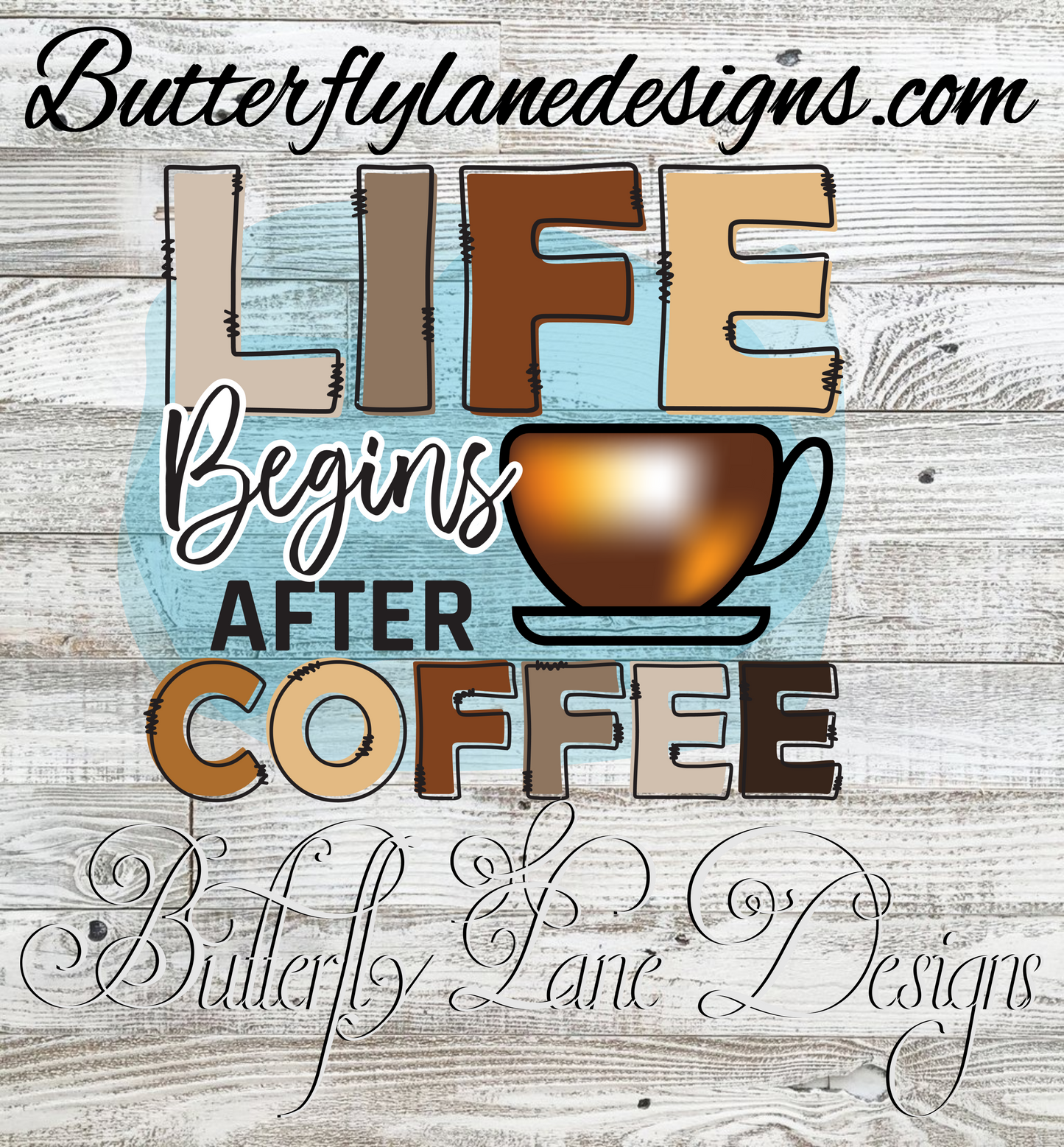 Coffee-Life begins after coffee-brown :: Clear Cast Decal