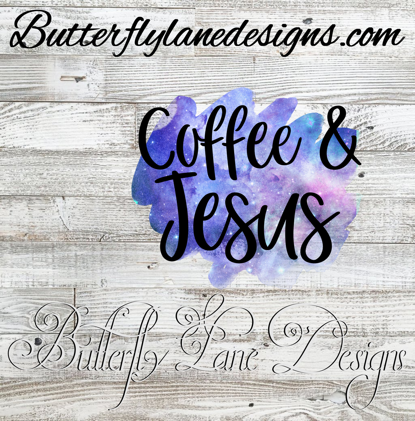 Coffee & Jesus watercolor  :: Clear Cast Decal