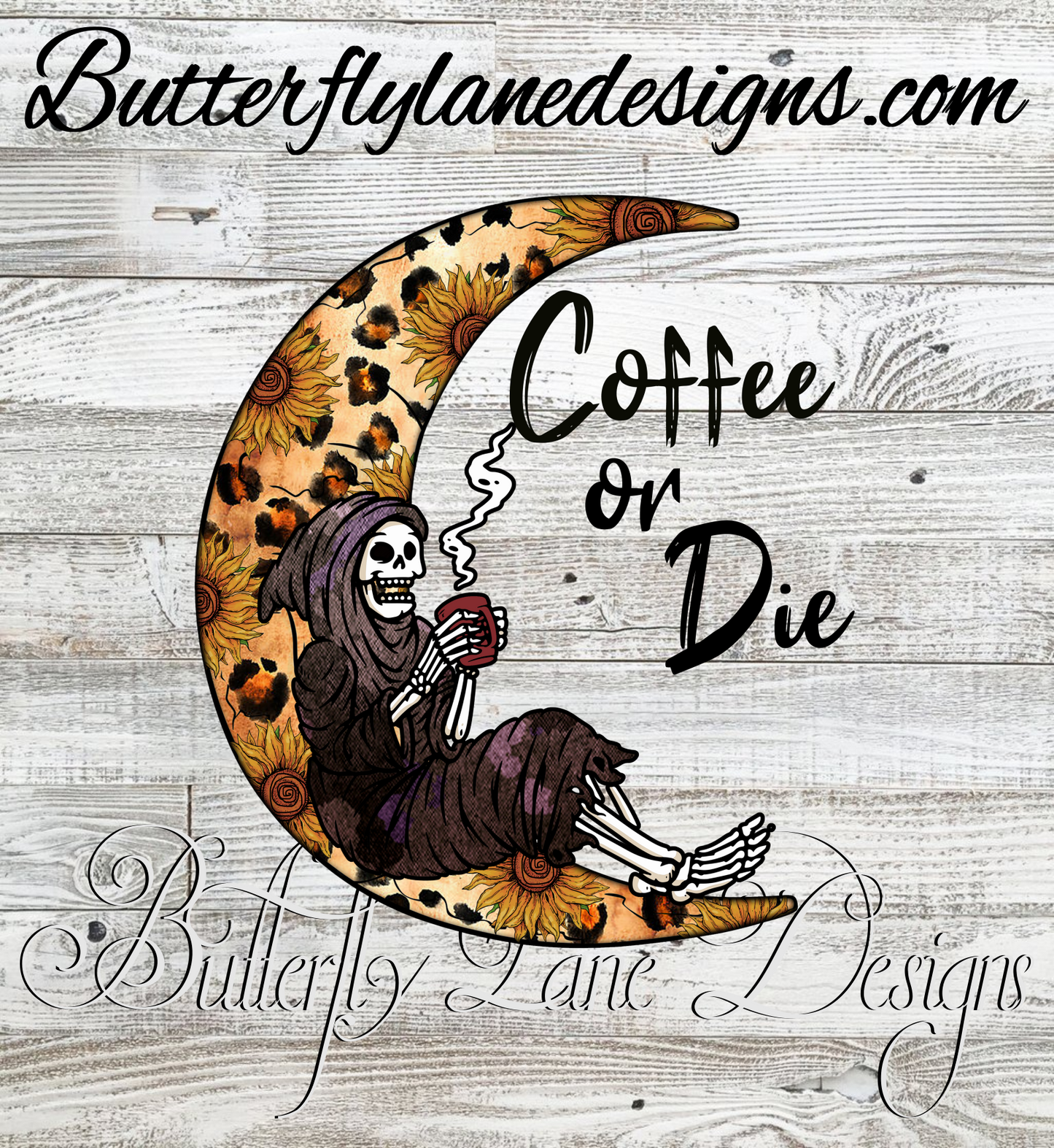 Coffee or Die Moon :: Clear Decal or VCD