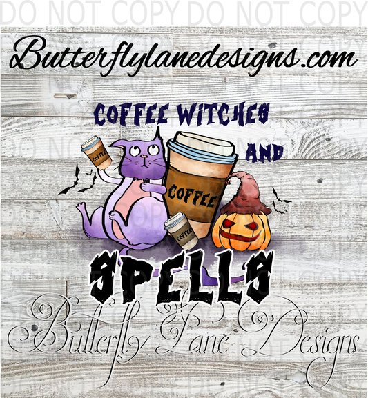 Coffee witches and spells :: Clear Decal :: VC Decal