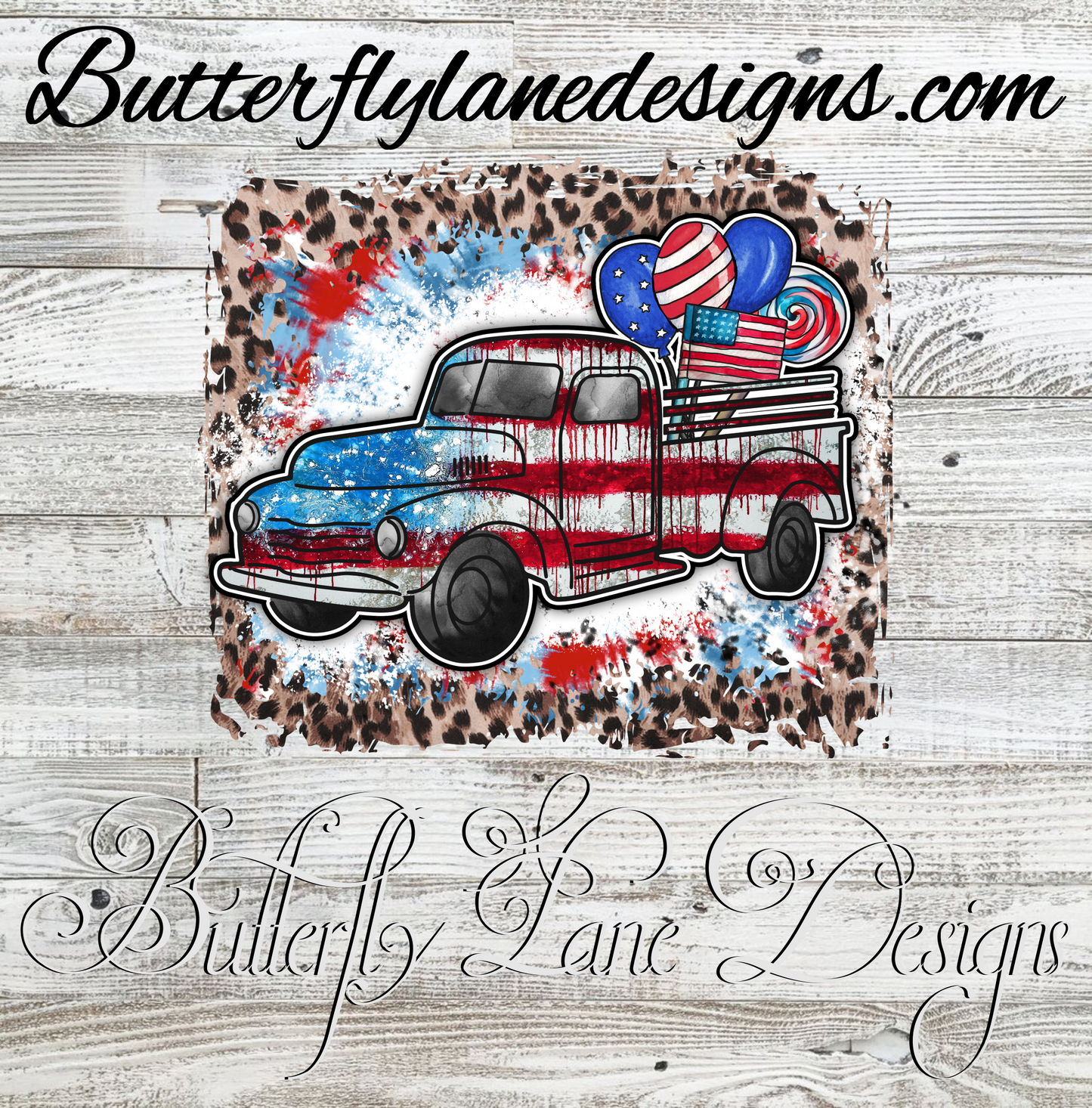 Country truck- 4th of July - America- :: Clear Decal :: VC Decal