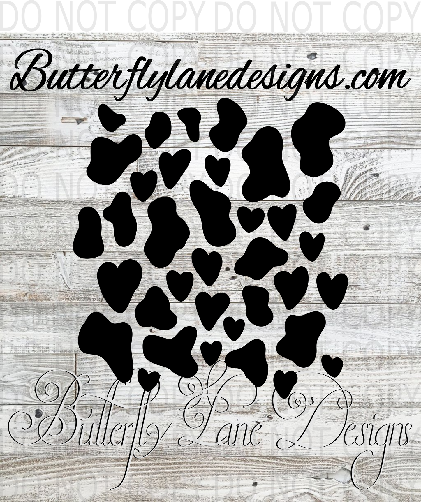 Cow pattern with hearts 03- Clear Decal :: VC Decal