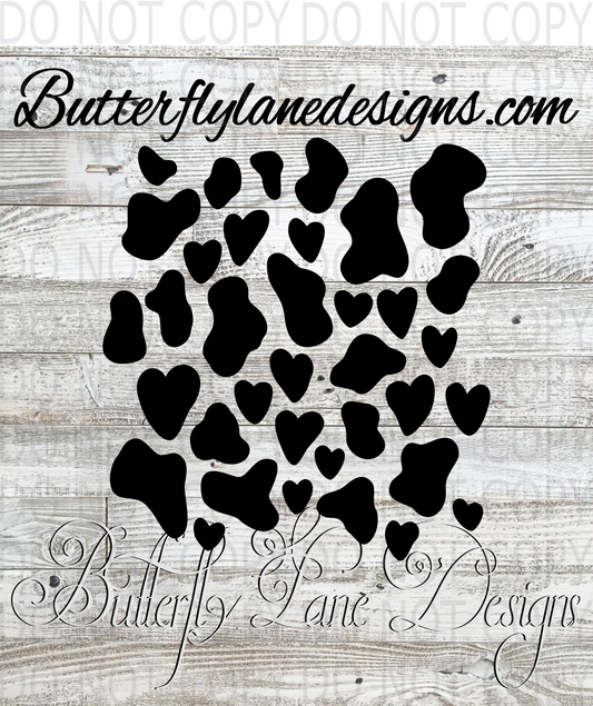 Cow pattern with hearts 03- Clear Decal :: VC Decal