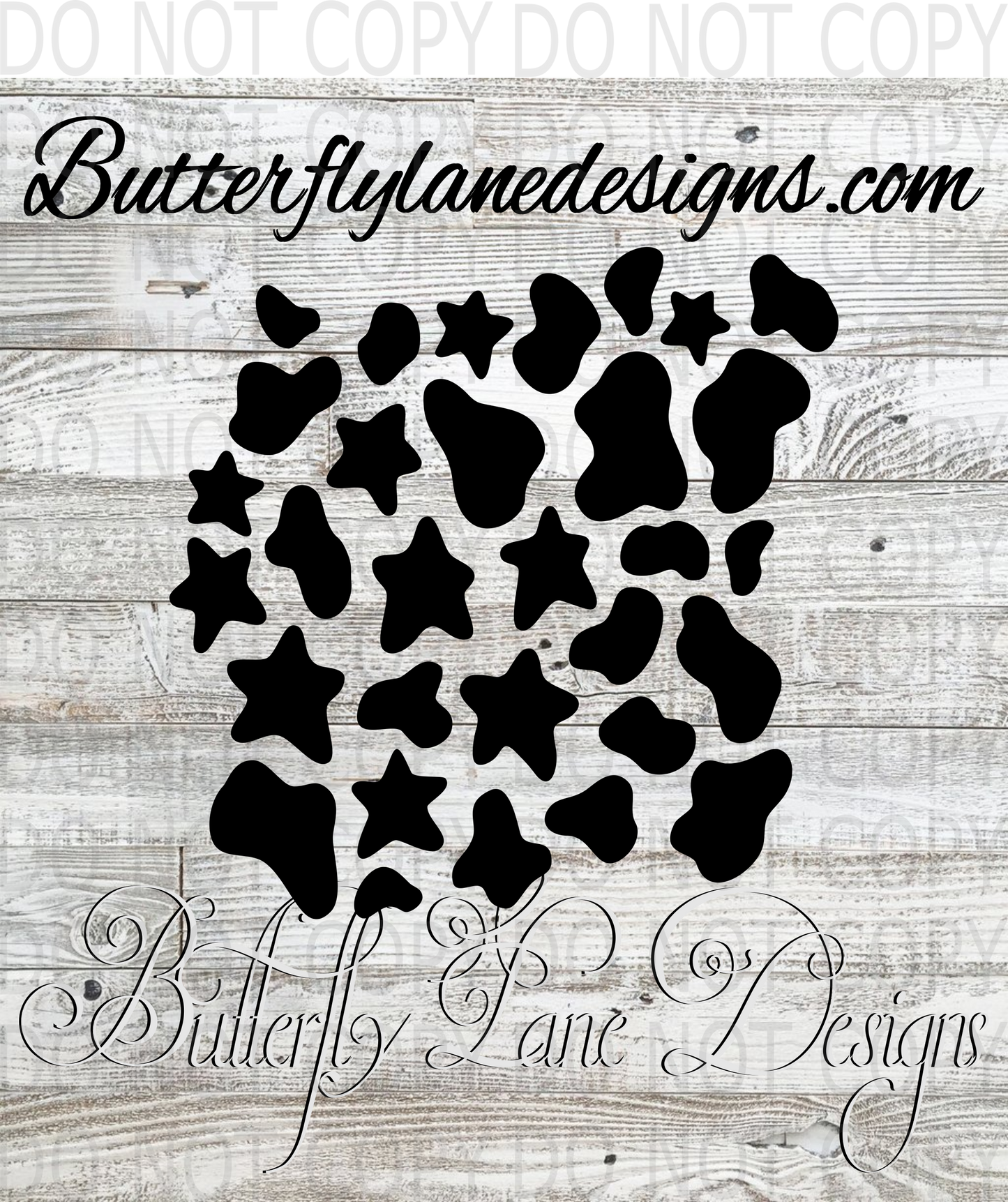 Cow pattern with stars 02- Clear Decal :: VC Decal