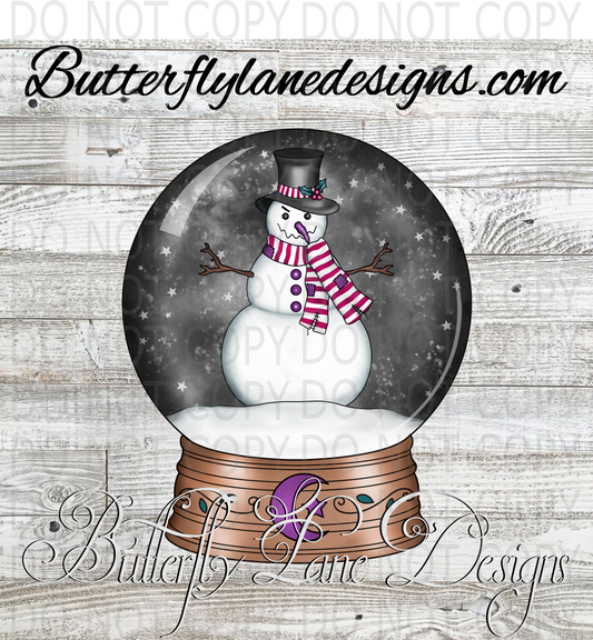 Creepy snow globe snowman :: Clear Decal :: VC Decal