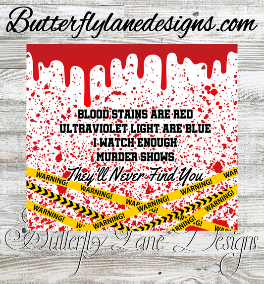 Crime tape tumbler wrap :: White Cast Tumbler wrap