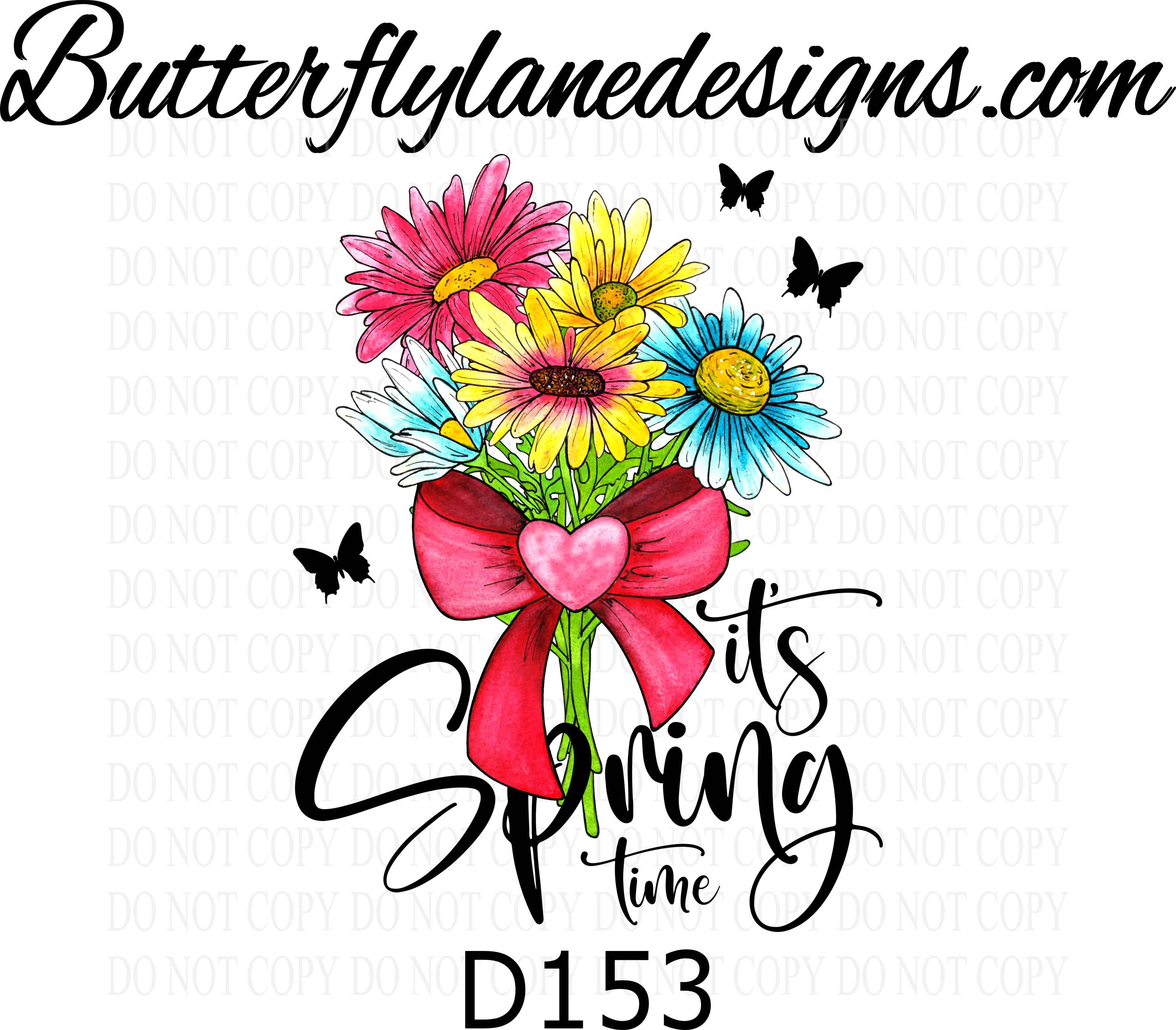 Spring Comp Decal D153 It's spring time :: Clear Decal :: VC Decal β Butterfly Lane Designs