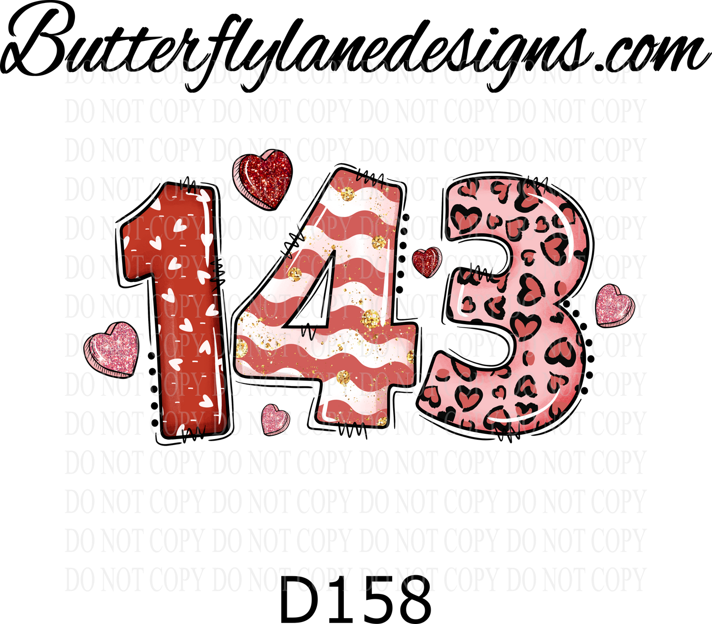 D158 - Love 143 :: Clear Decal :: VC Decal