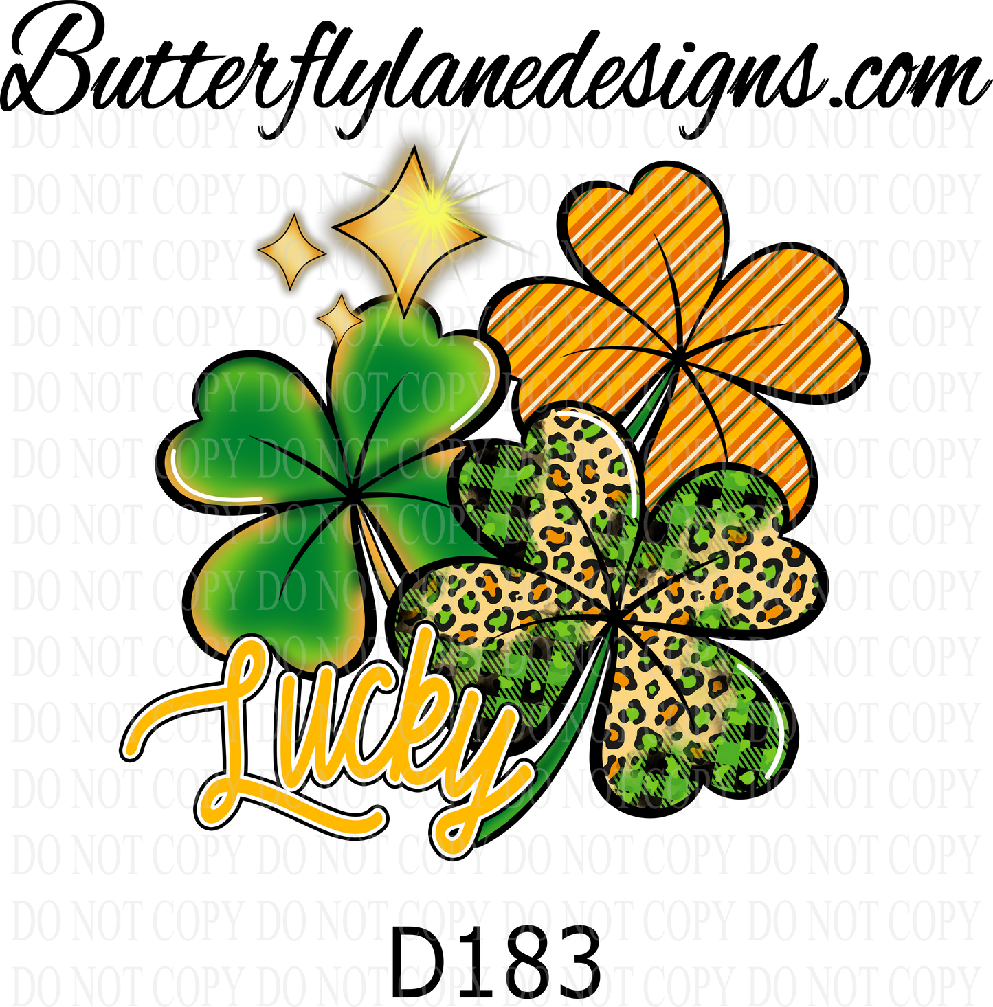 D183 St Patrick's-Lucky 1 :: Clear Decal :: VC Decal