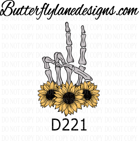 D221 Protect your peace -sunflowers-NO TEXT :: Clear Decal :: VC Decal