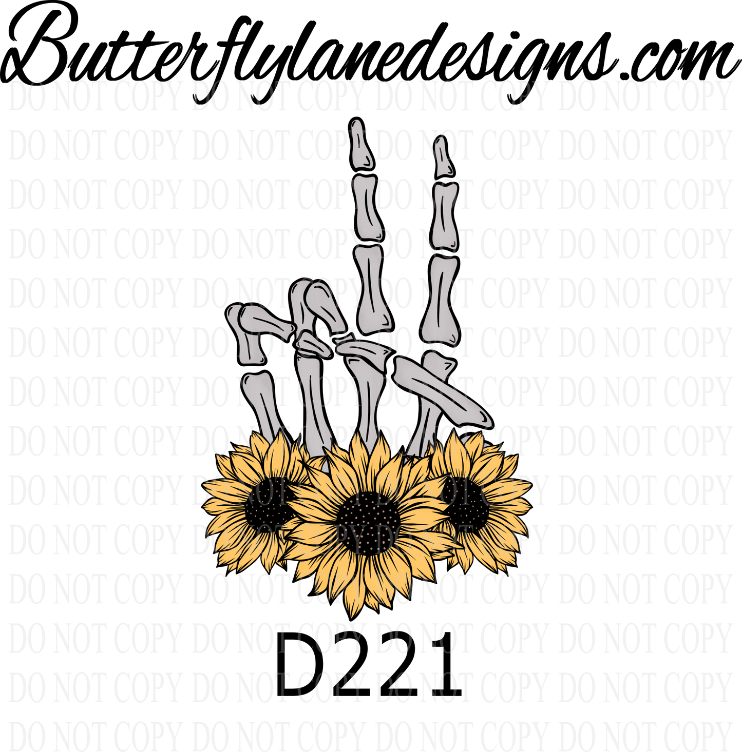 D221 Protect your peace -sunflowers-NO TEXT :: Clear Decal :: VC Decal