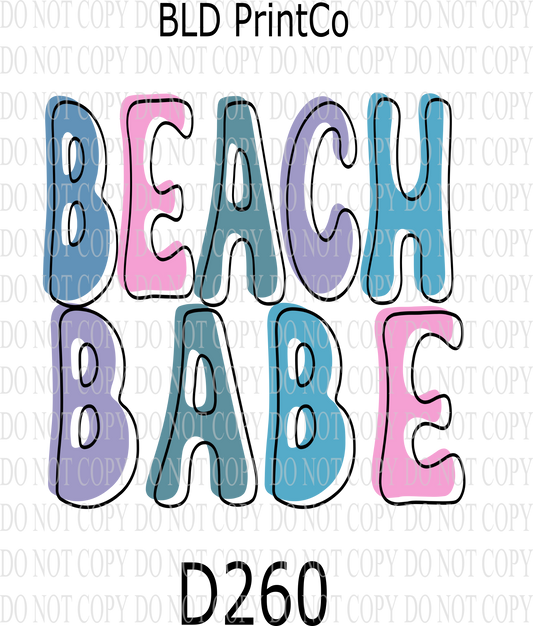 D260- Beach babe-BLD- Clear Decal :: VC Decal