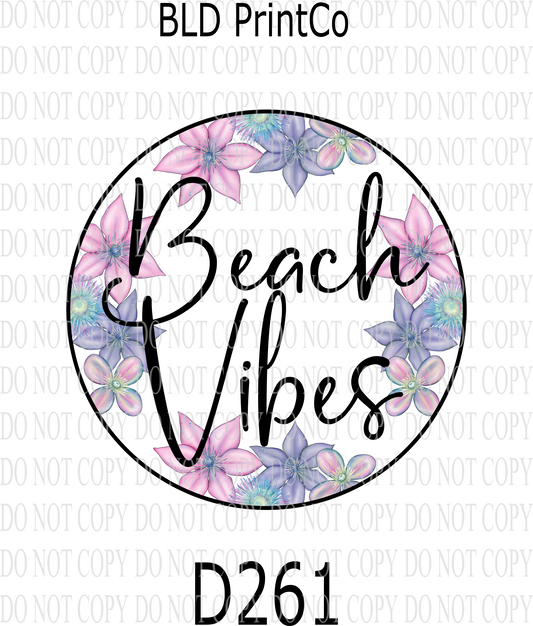 D261- Beach Vibes 02-white center-BLD- Clear Decal :: VC Decal