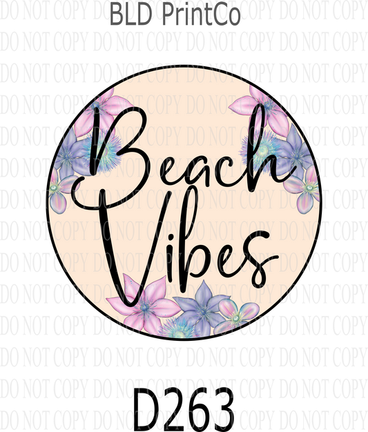 D263 - Beach Vibes 01-cream center-BLD- Clear Decal :: VC Decal