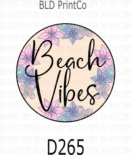D265 - Beach Vibes 02-cream center-BLD- Clear Decal :: VC Decal