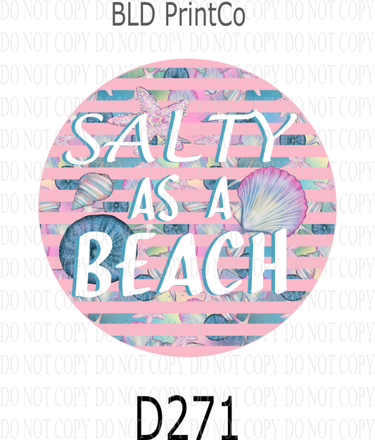 D271 - Salty as a Beach-BLD Clear Decal :: VC Decal