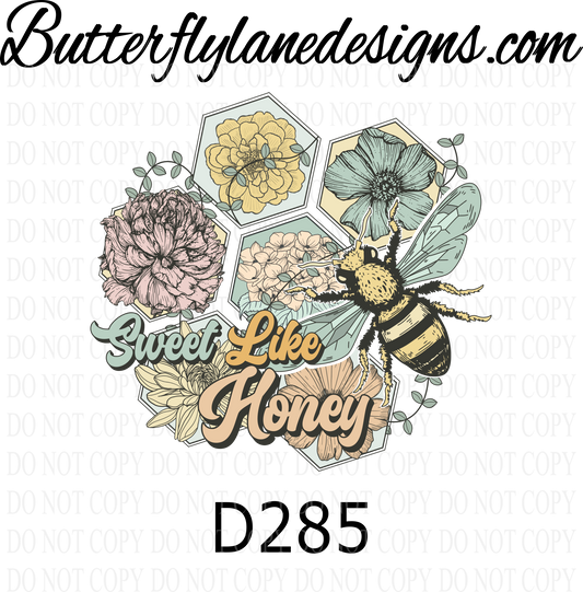 D285 Sweet Like Honey-Retro Style  :: Clear ::  VC Decal