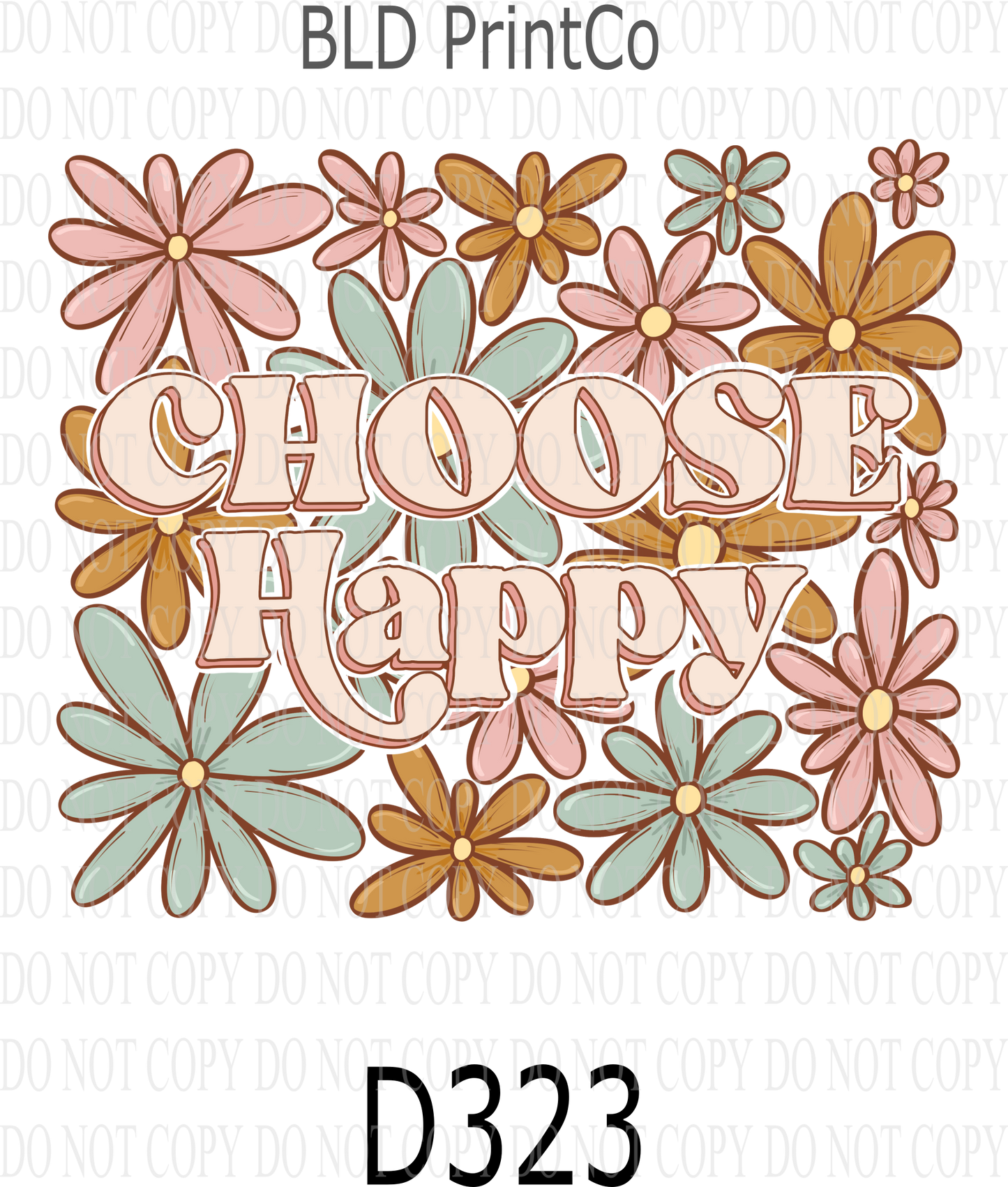 D323 Choose Happy  :: Clear Decal :: VC Decal