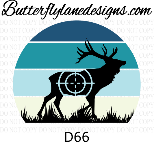 D66 Deer Target :: Clear Decal :: VC Decal