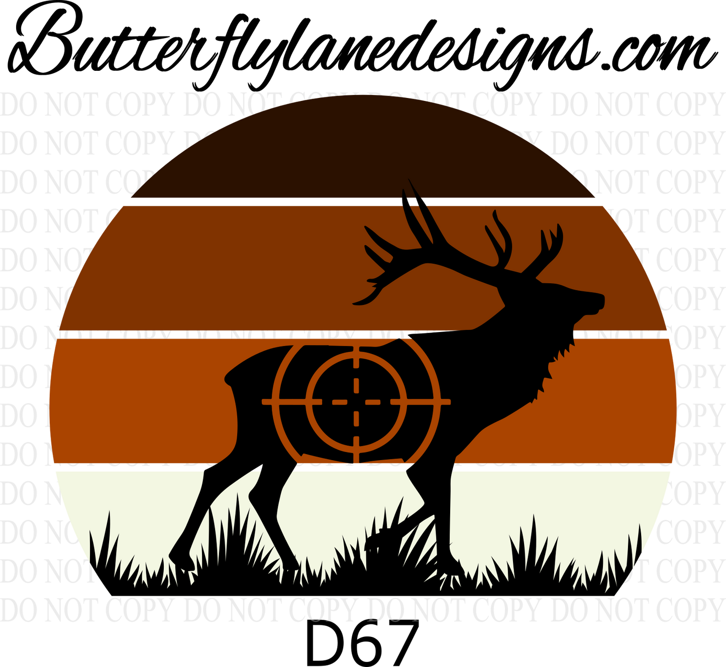 D67 Deer Target-earth tones :: Clear Decal :: VC Decal