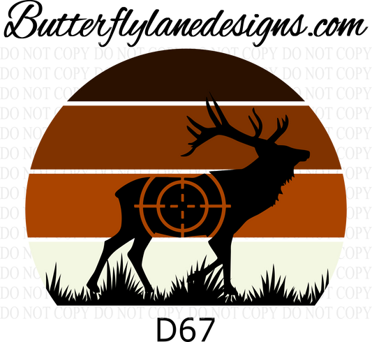 D67 Deer Target-earth tones :: Clear Decal :: VC Decal