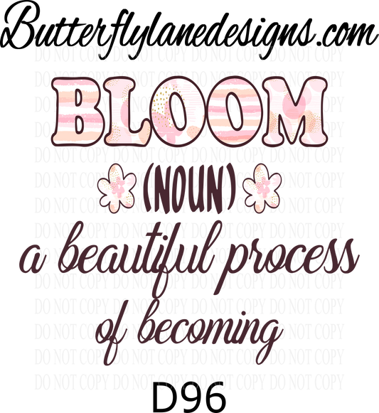 D96 Bloom-noun-BLD :: Clear Decal :: VC Decal