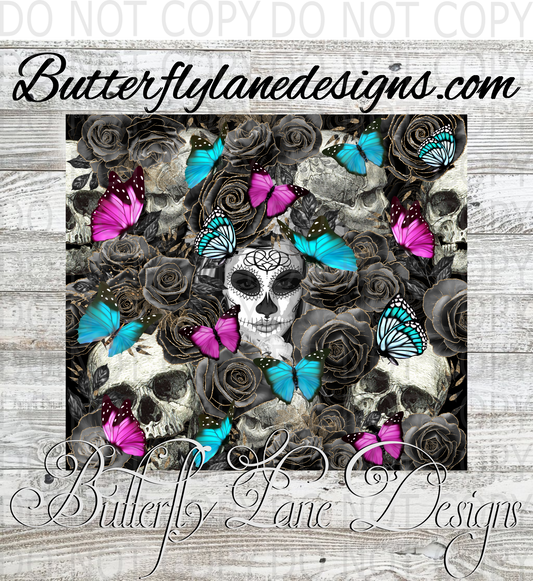 Day of the Dead-Pink-turquoise :: Tumbler wrap