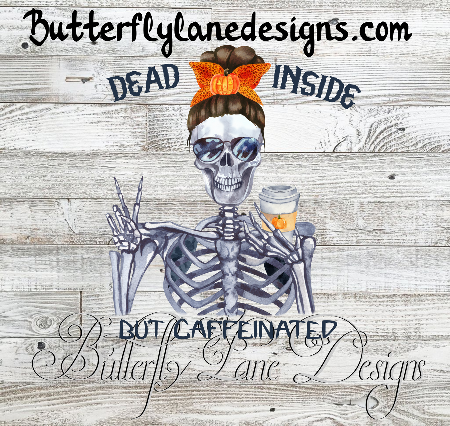 Dead Inside but Caffeinated ::  Clear Cast Decal