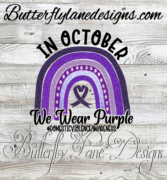 Domestic Violence- Purple boho rainbow :: Clear Cast Decal
