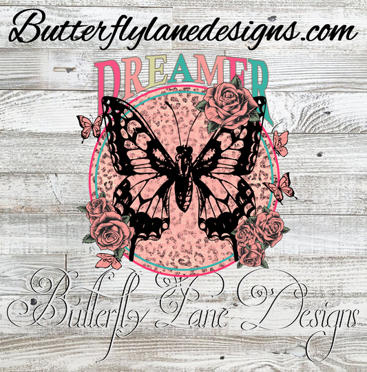 Dreamer-Pink butterfly  :: Clear Decal :: VC Decal