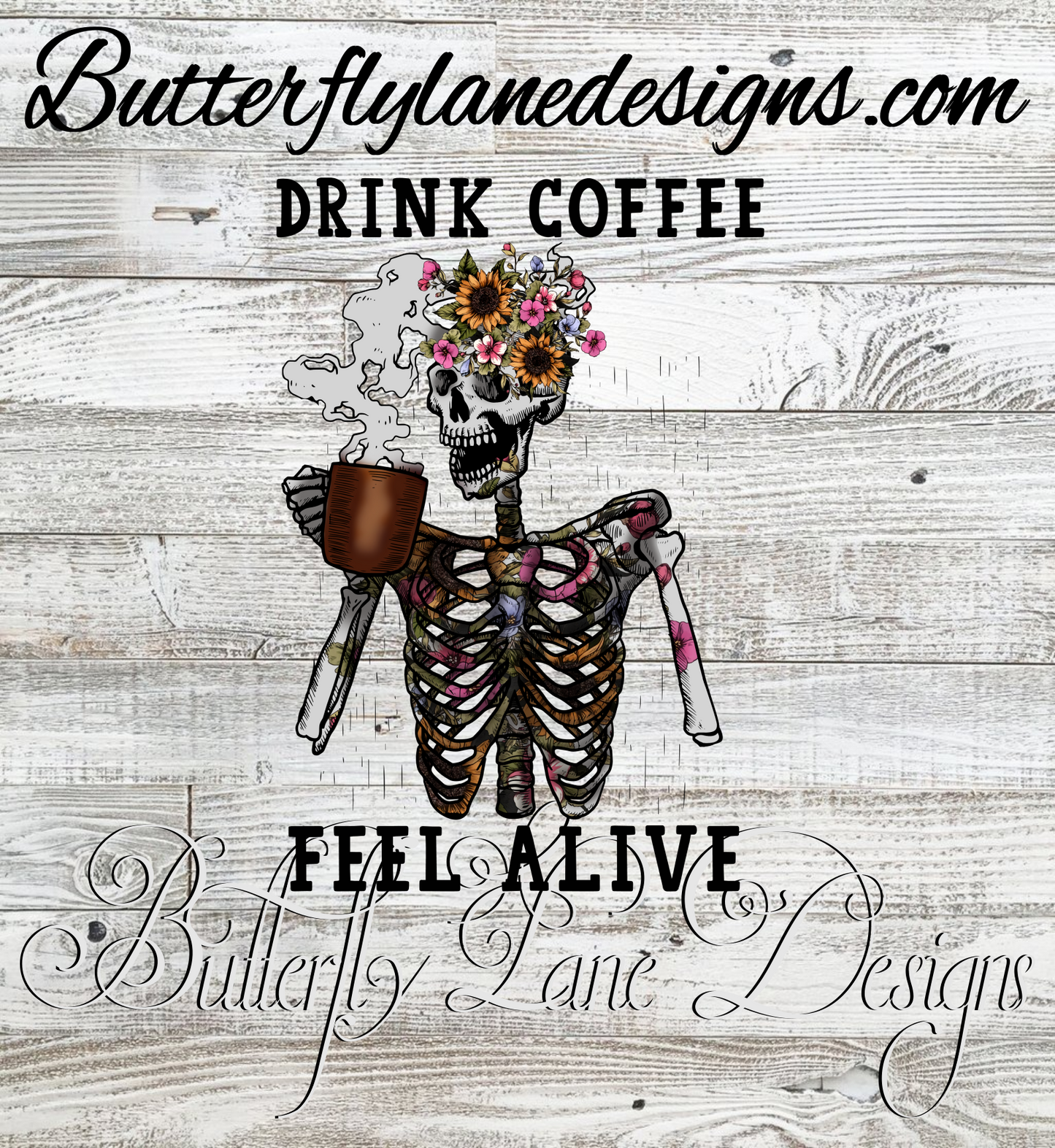 Drink coffee-Feel alive :: Clear Decal or VCD