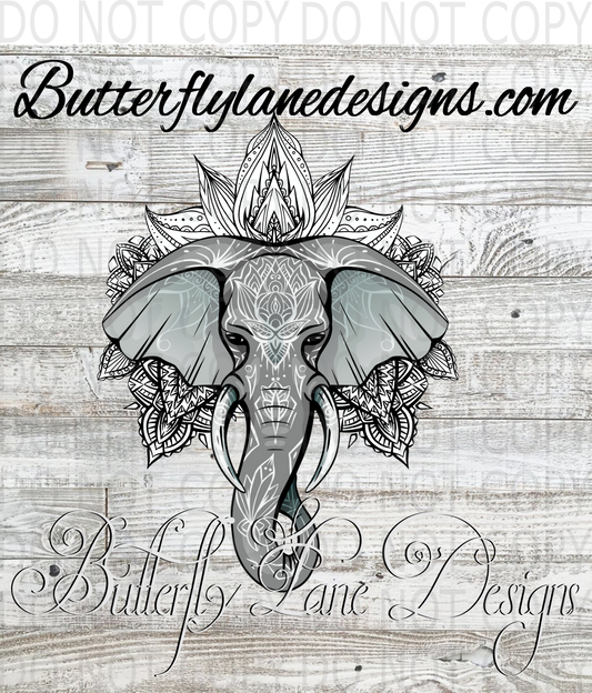 Elephant Mandala 01 :: Clear Decal :: VC Decal