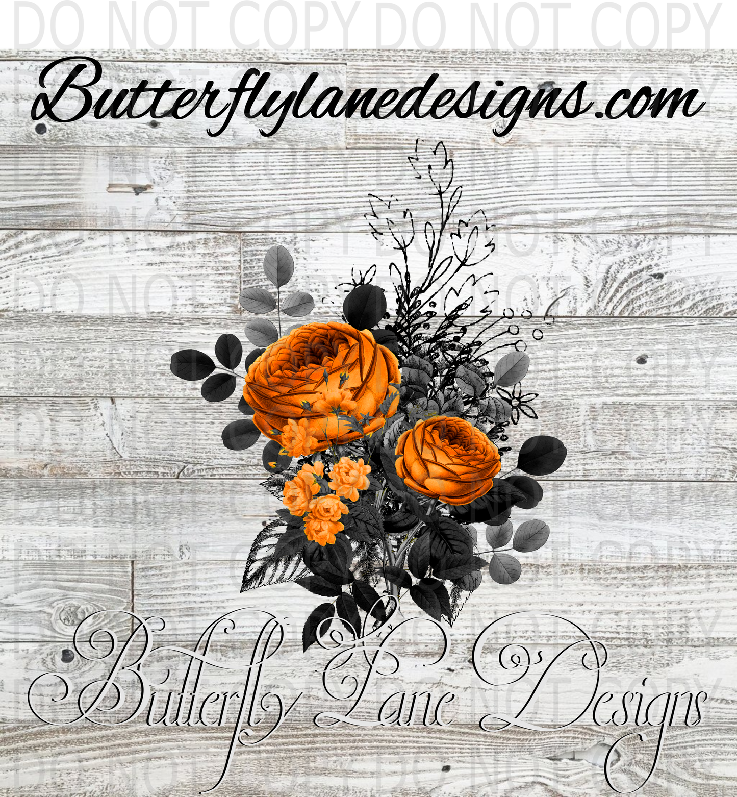 Fall-Halloween Flowers 01:: Clear Decal ::