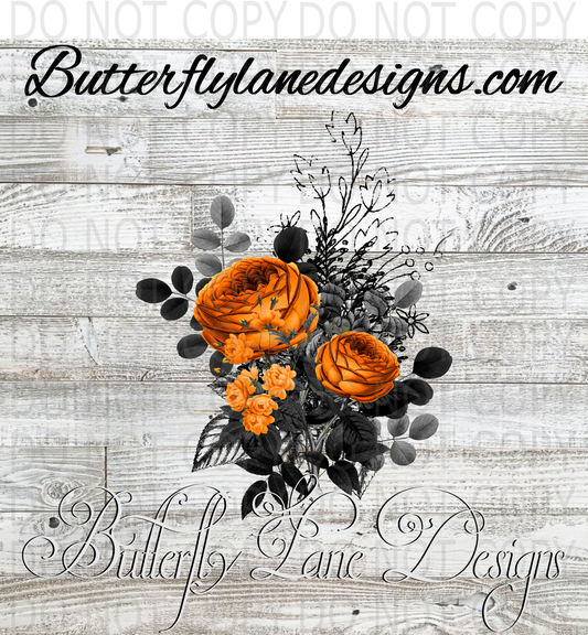 Fall-Halloween Flowers 01:: Clear Decal ::