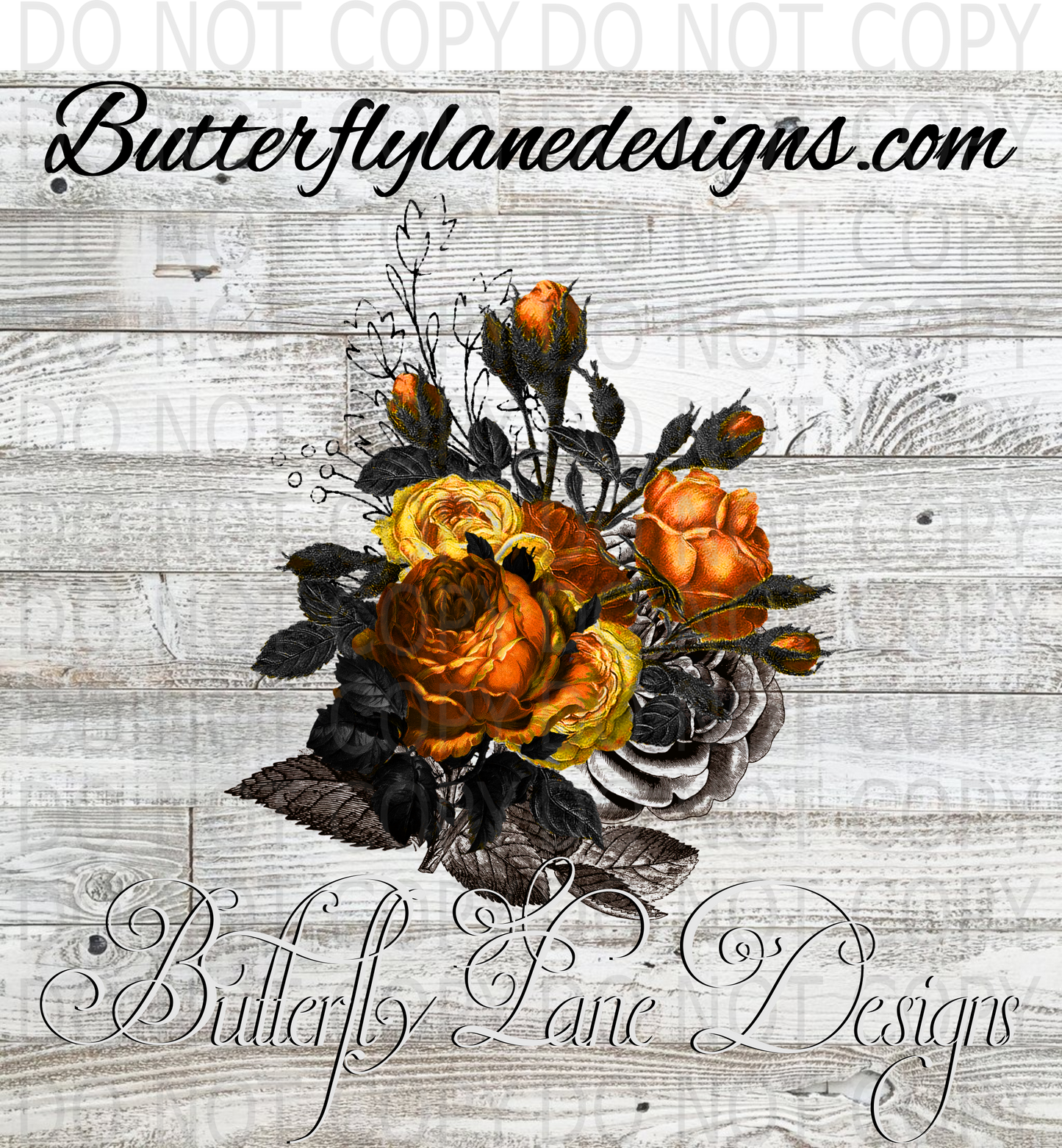 Fall-Halloween Flowers 02 :: Clear Decal