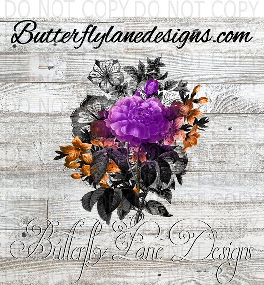 Fall-Halloween Flowers 03 :: Clear Decal