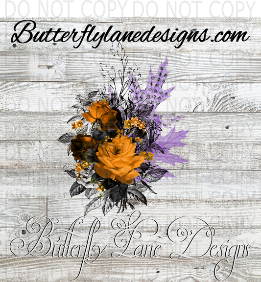 Fall-Halloween Flowers 04-WM :: Clear Decal