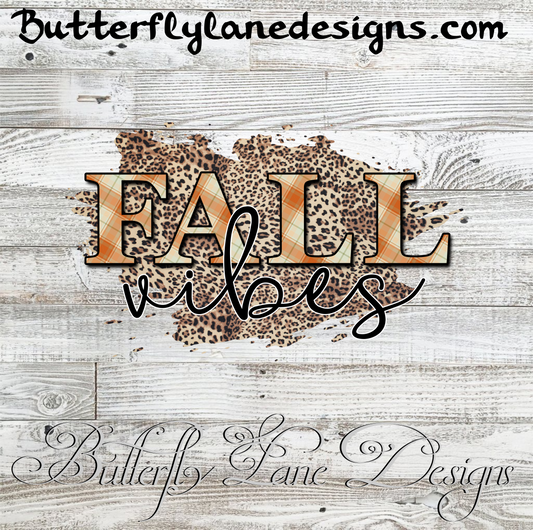 Fall Vibes; Plaid & Leopard print :: Clear Cast Decal