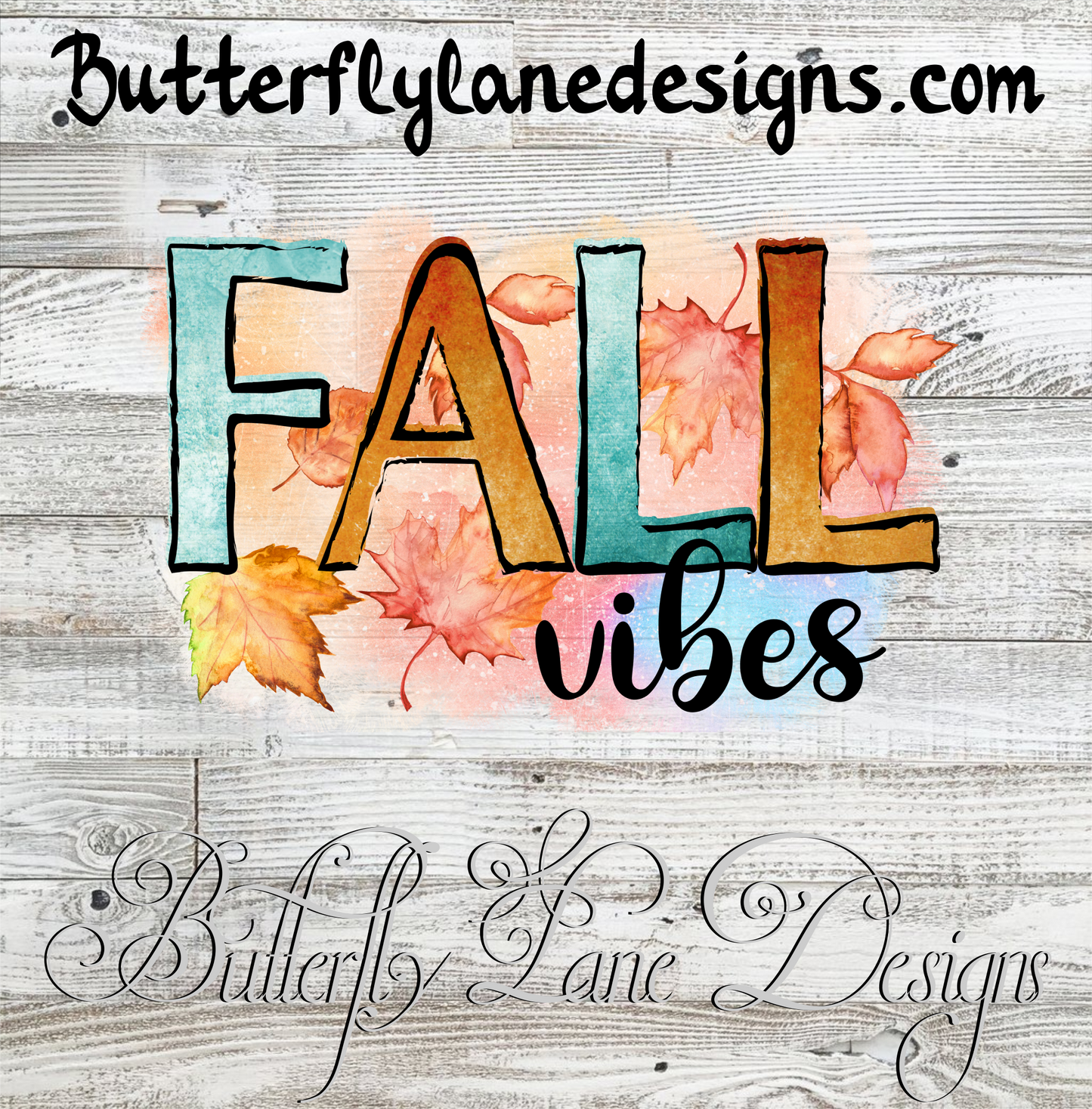 Fall Vibes watercolor::  Clear Cast Decal