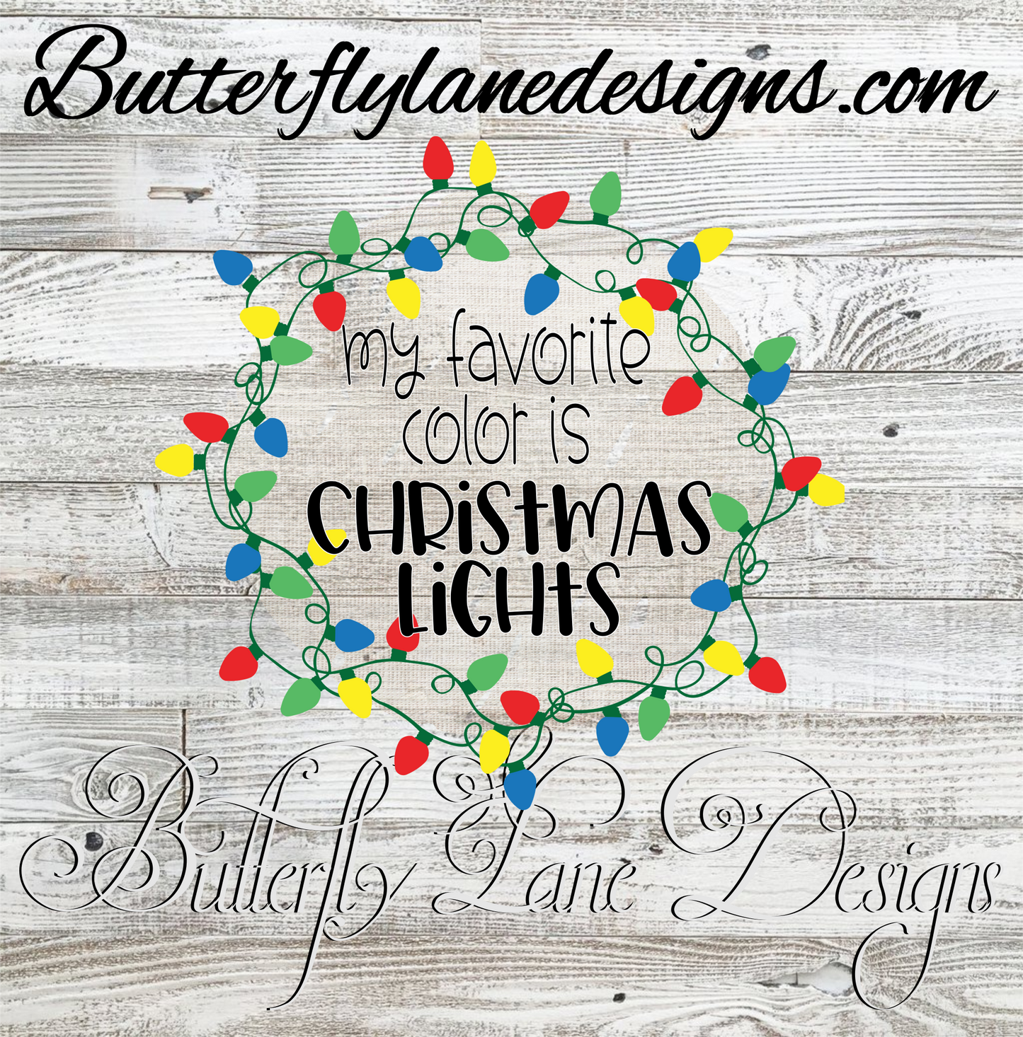 Favorite Color is Christmas Lights :: Clear Cast Decal