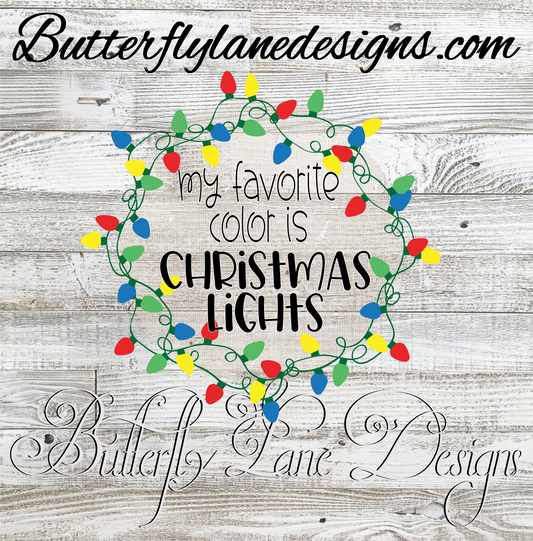 Favorite Color is Christmas Lights :: Clear Cast Decal