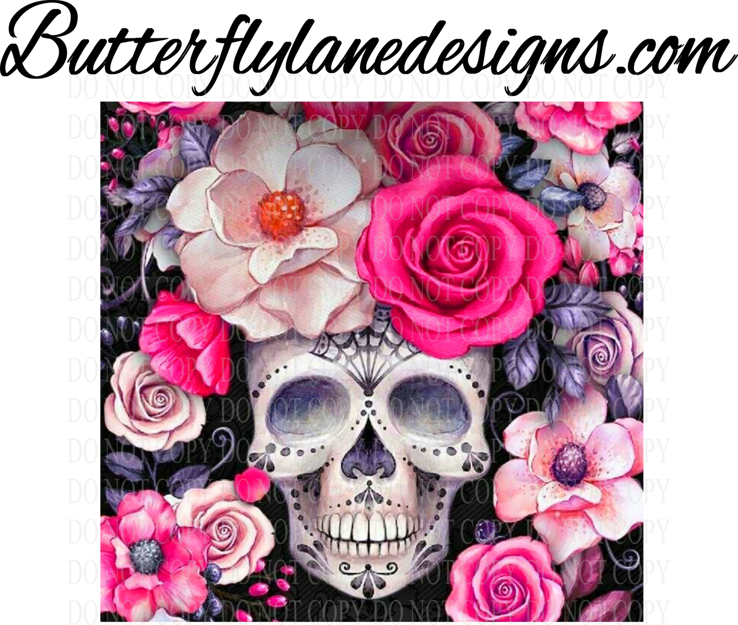 Floral Skull Pinks 1 :: Tumbler wrap