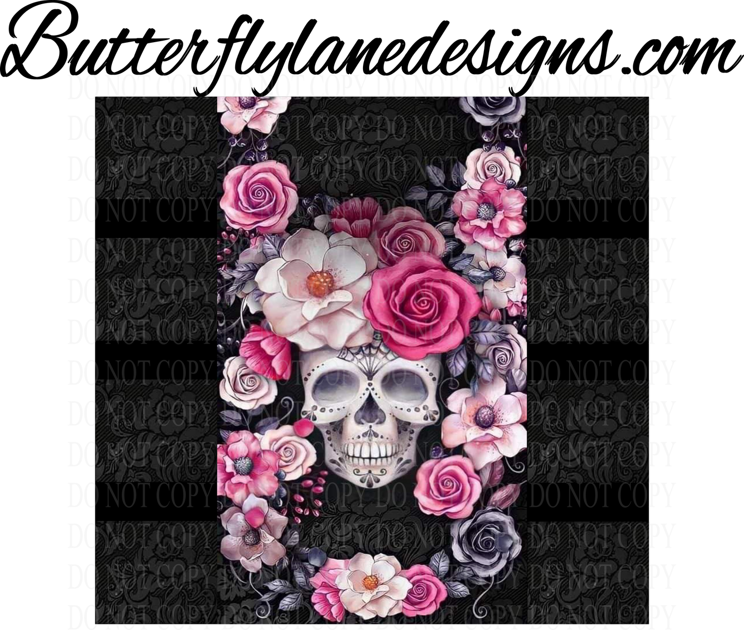 Floral Skull Pinks 2-bld :: Tumbler wrap